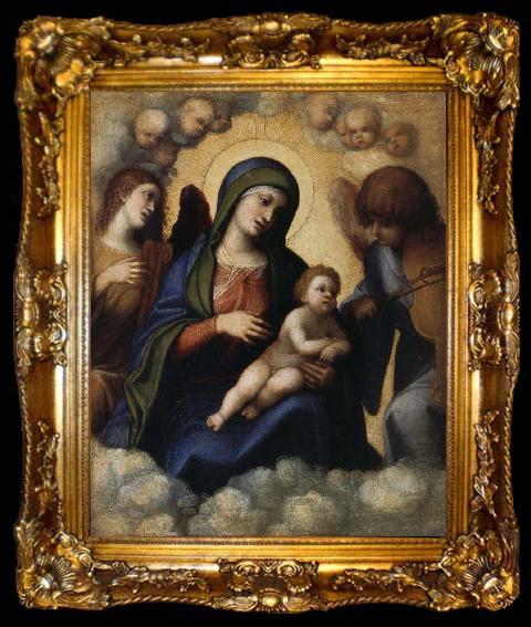 framed  CASTIGLIONE, Giovanni Benedetto Embrace the glory of the Son and Our Lady of Angels, ta009-2